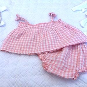 Modern Moments by Gerber Pink Gingham Gauze Top & Bottom